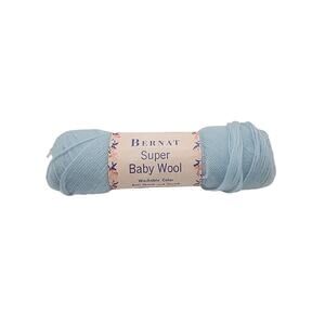 Vtg BERNAT Super Baby Wool Yarn Baby Blue 1 oz Worsted 100% Virgin Wool Lot 5544